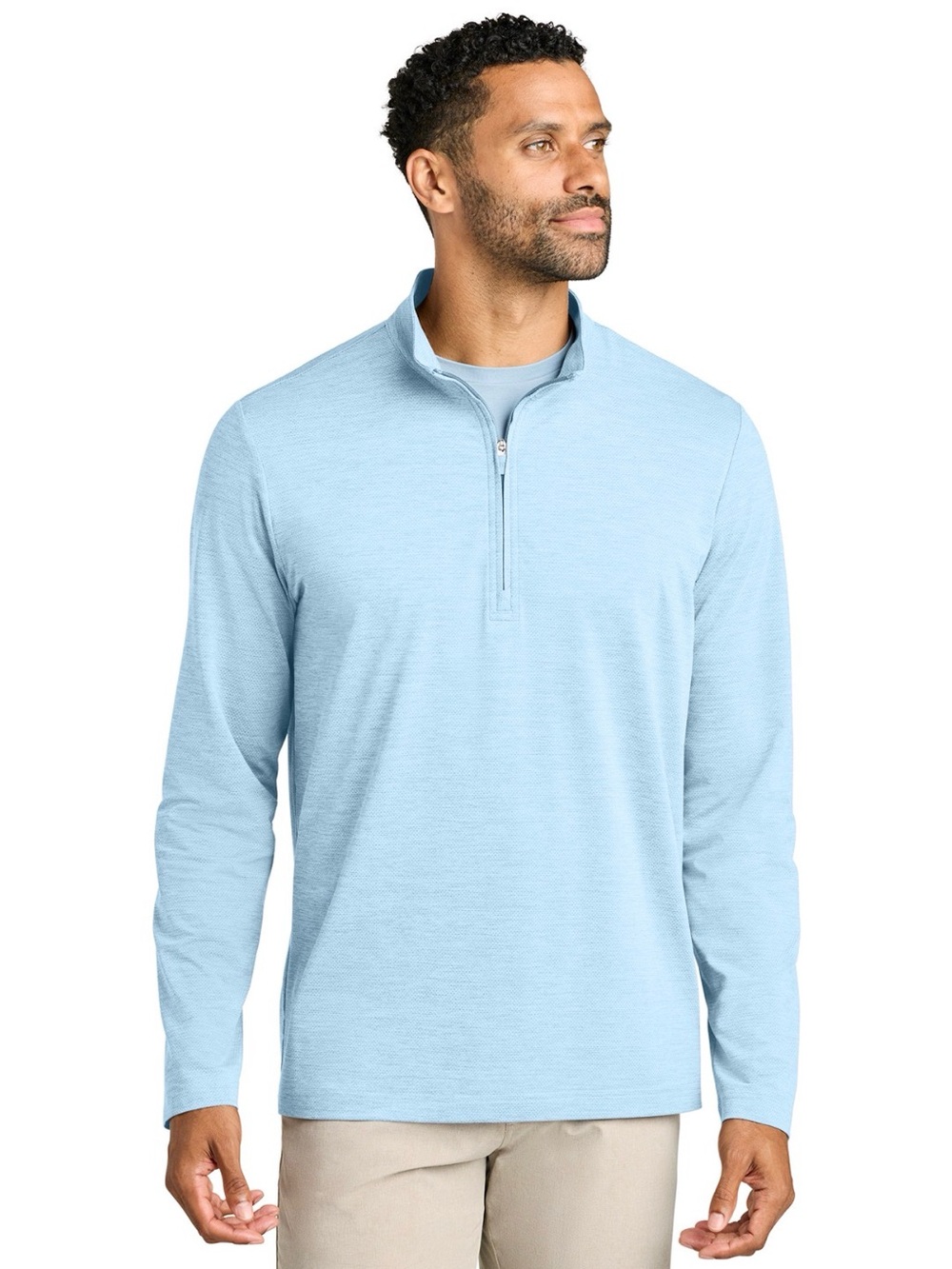 TRAVIS MATHEW Custom Onward Quarter Zip Long-Sleeve Airy Blue Heather Medium NWT